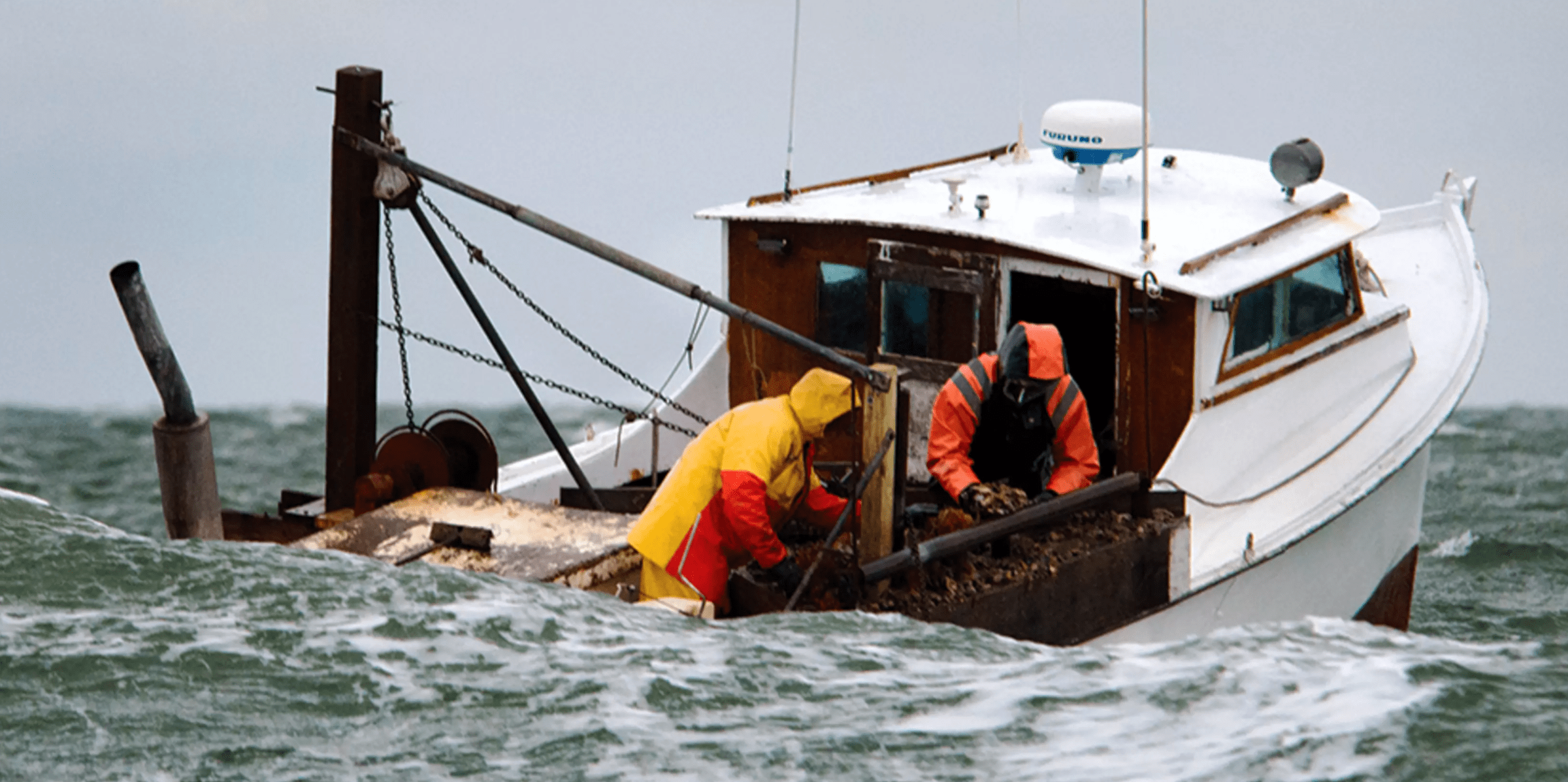 Fishermen on boat near Tangier Island, VA